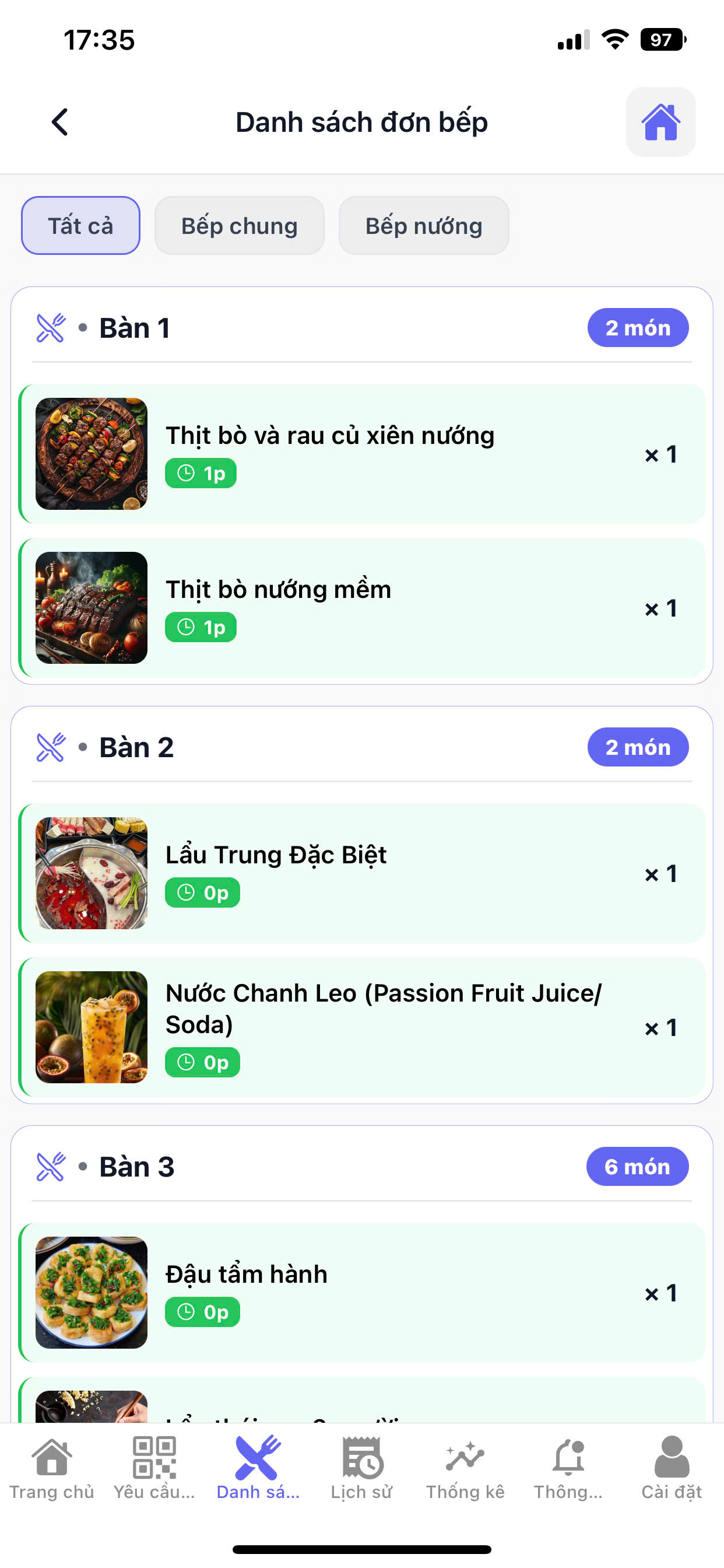 Màn hình bếp
